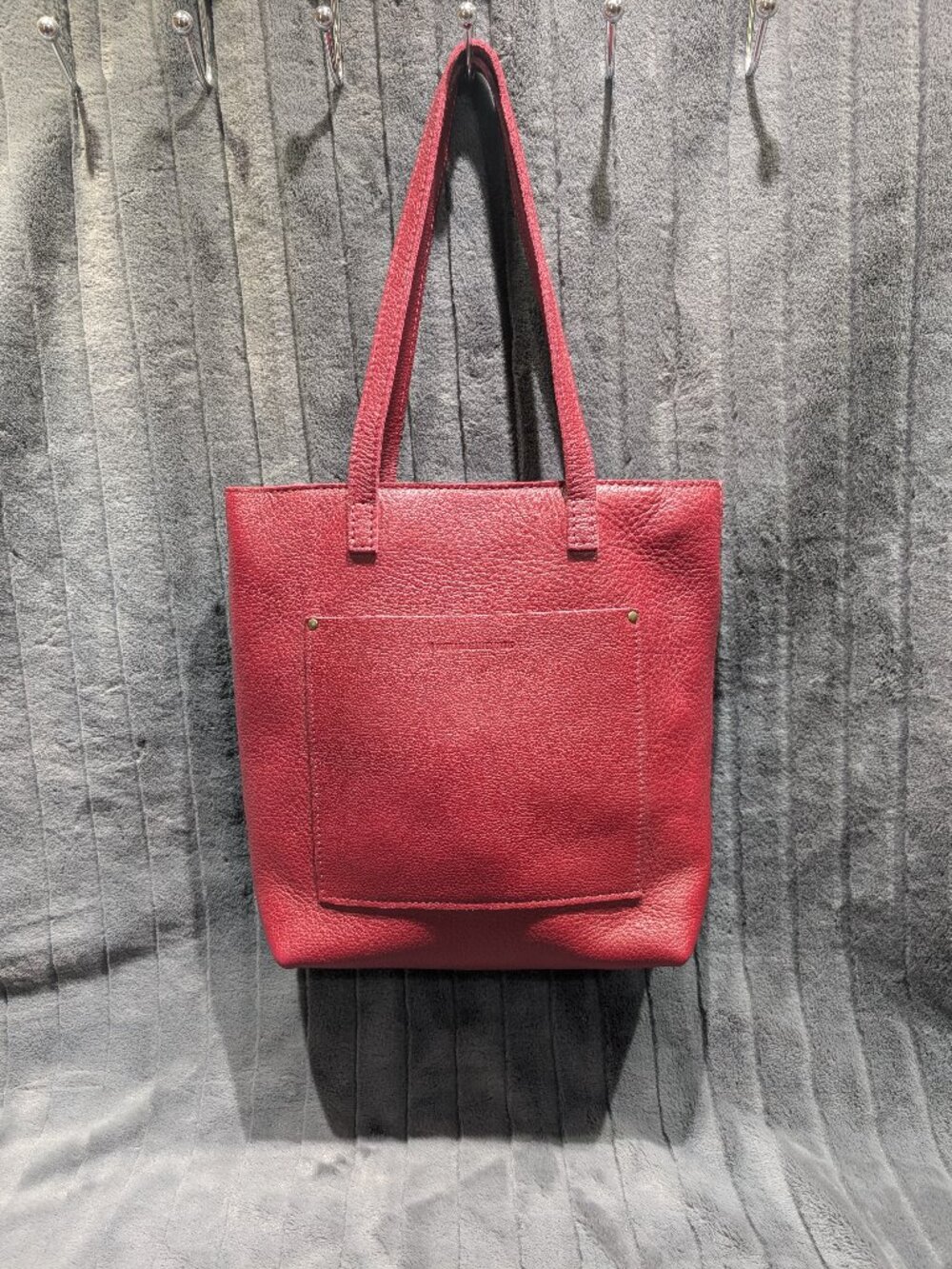 Portland Leather Zip FSCB Rhubarb Rare Full Size Crossbody Tote EUC